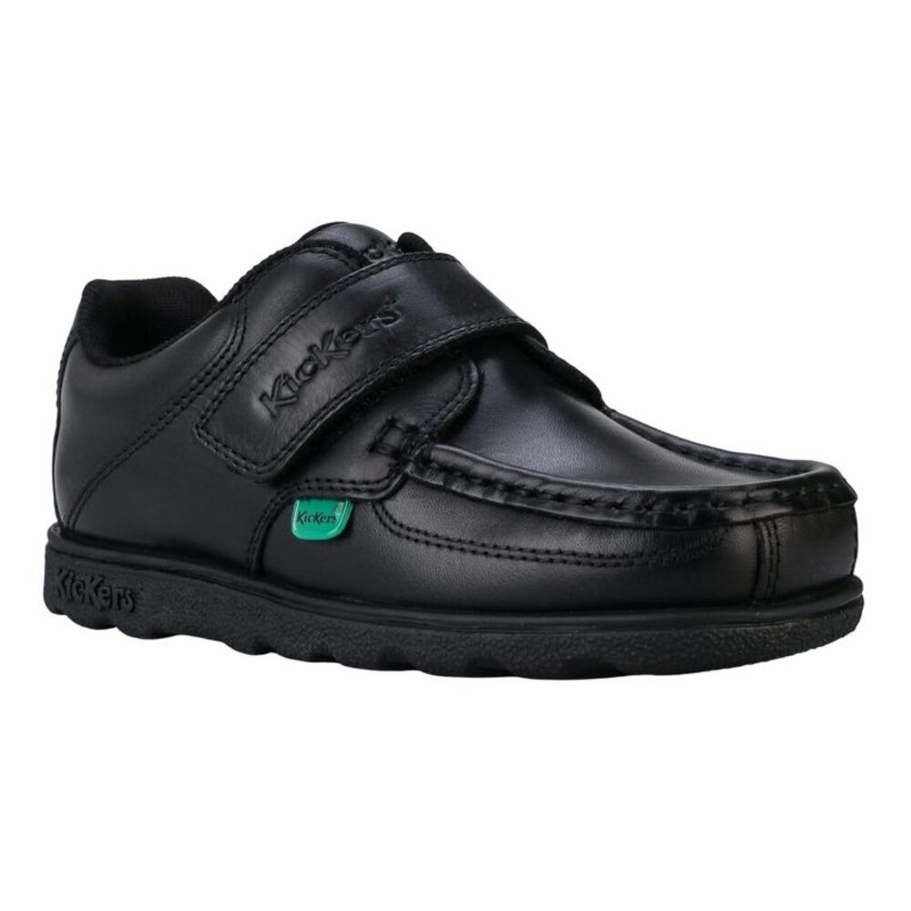 Kickers Boys Fragma Lo Leather Straps Shoes / Black